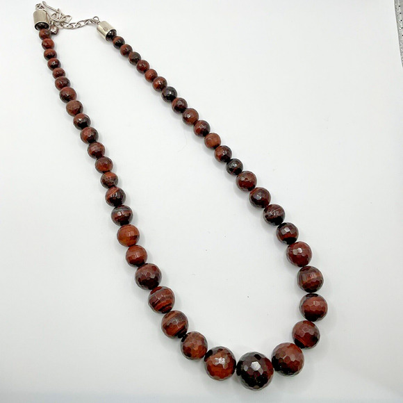 Jay King Mine Finds DTR Tiger's Eye (RED?) Necklace 20" - 22.5" Graduated - Picture 9 of 12